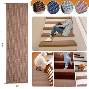 1-20x Stair Carpet Treads Non-Slip Self Adhesive Step Stair Protector Mats Home - Picture 1 of 16