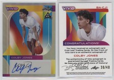 2022-23 Leaf Vivid Base Auto Gray /40 Colby Jones #BA-CJ1 Auto