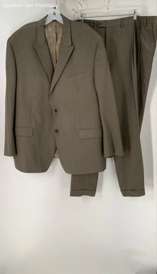 Conjunto de traje clásico de 2 piezas de manga larga a rayas marrón Sean John para hombre talla R48/52R Foto 1 de 4