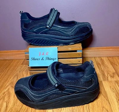 Skechers Shape-Ups Zapatos Mujer 11 Negro Tonificación Caminar Tenis Malla 11807 Usados en Excelente Condición Foto 1 de 4