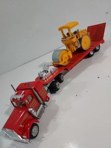 Road Champs? Die Cast 1:48? Semi Truck Tractor w/ Joal Flatbed & Steam Roller - Picture 1 of 8