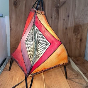 Moroccan Lamp Henna Aztec Handmade Decorative Home Decor Small Orange Hanging - Picture 1 of 13