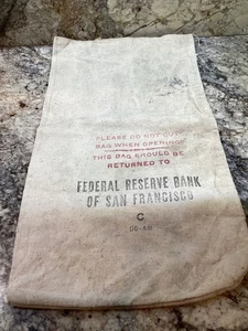 Vintage Federal Reserve Bank of San Francisco Stoff Geldbeutel. - Bild 1 von 5