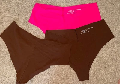 3 Pack Aerie Smoothez Seamless No Show cheeky Panties Large Brown Fuchsia  - Image 1 of 2