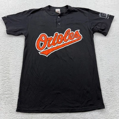 Camisa Henley 50 Aniversario de Béisbol Majestic Baltimore Orioles De Colección Talla S Negra Foto 1 de 4