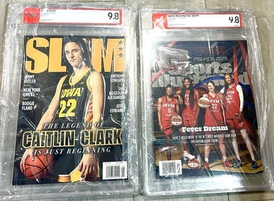 Caitlin Clark First Cover Graded Lot (2) Sports Illustrated & SLAM BOTH PSA 9.8 - Image 1 of 4