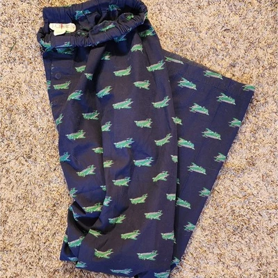 Pantalón de salón pijama de avión verde azul marino 100 % algodón talla M JCREW para hombre usado en excelente estado Foto 1 de 4