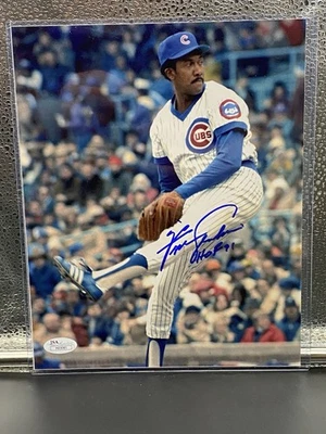 Fergie Jenkins Chicago Cubs Signed 8x10 Photo With HOF Inscription JSA - Image 1 of 4
