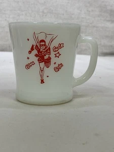 Milchglasbecher Feuerkönig Rotkehlchen 1966 in sehr gutem Zustand - Bild 1 von 3