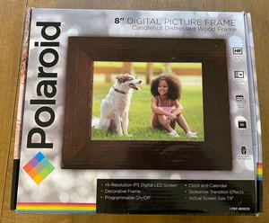 8" Digital Photo Frame Polaroid PDF-800CD Hi-Res Slideshow SD, USB, SDHC Flash - Picture 1 of 9