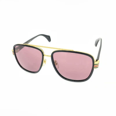 GUCCI Gafas de sol Logo Línea Jerez Plástico Transparente Estuche GG0448S Negro Foto 1 de 4