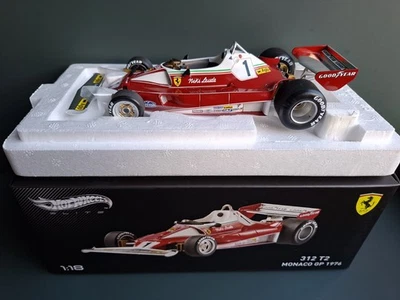 Hot Wheels Elite Niki Louda Ferrari 312 T2 Monaco GP 1976 1:18 Diecast Model Car - Image 1 of 4