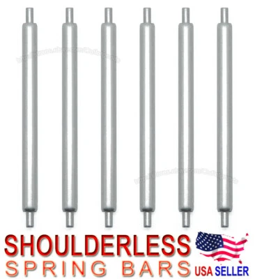 16mm ~ 22mm SHOULDERLESS Spring Bar Pin 0.9mm Tip for Drilled Pierce Lug Watch - Image 1 of 3