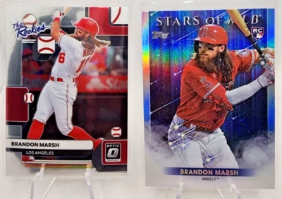 (2) BRANDON MARSH  2022 Donruss Optic THE ROOKIES #TR-8 & 2022 Stars of MLB #62 - Image 1 of 2