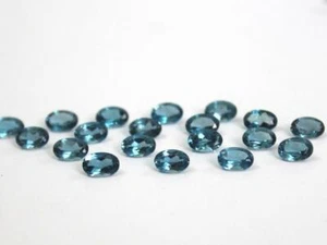 7x5mm Oval Kalibriert Größe Natürlich London Blauer Topas Facettiert Lose - Bild 1 von 7
