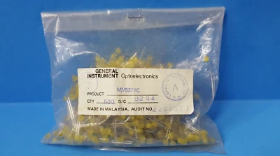 500 PCS- LED CIRCUIT BOARD INDICATOR, MV5377C, GI, 2.1V, 35mA, 3MM, DOMED TOP - Image 1 of 3