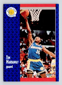 1991 Fleer Card, #65 Tim Hardaway Hall of Fame, Golden State Warriors - Picture 1 of 3
