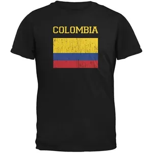 World Cup Distressed Flag Colombia Black Youth T-Shirt - Picture 1 of 1