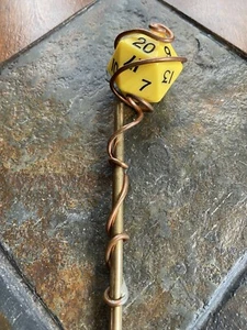 D&D Dungeon Dragon Scepter Torch Wand 20 Sided Die Brass & Copper Handmade - Picture 1 of 11