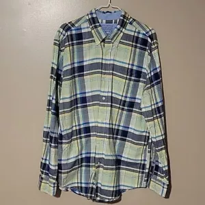 Saddlebred Button Down Long Sleeve Shirt Green Multicolor Mens Size Large - Picture 1 of 4