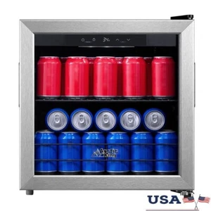 48 Can Beverage Fridge Cooler Electrical Control Adjustable Shelves Glass Door - Picture 1 of 11
