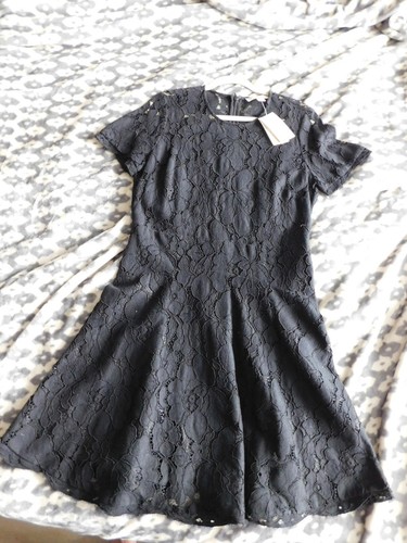 Abito tubino da sera nuovo con etichette MICHAEL KORS A LINE NERO PIZZO FESTA TG 10