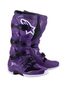 Stivali Uomo Alpinestars Tech 7 Viola Purple Motocross Enduro Mx Boots - Imagen 1 de 2