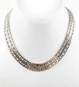 Sterling Silber .925 einzigartige Halskette 17 Zoll lang 9,7 mm breit - Bild 1 von 7