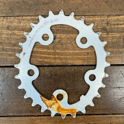 Vintage Shimano Biopace Chainring 28 Tooth 74 BCD 28t Aluminum Oval 80s C4 - Image 1 of 4