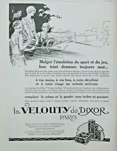 PUBLICITÉ DE PRESSE 1926 LA VELOUTY DE DIXOR REMPLACE LA CRÈME ET LA POUDRE - Bild 1 von 1