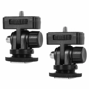 2Pcs Camera Phone Hot Shoe Mount Adapter W/ 1/4" Screw & Ball Head for DSLR - Picture 1 of 12