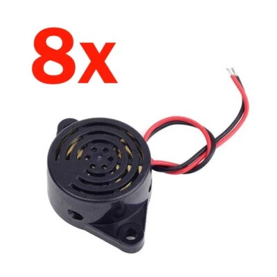 8pcs - Buzzer Alarm Active Piezo 3V 5V 6V 12V 24V Continuous Sound DC 85DB C20 - Image 1 of 4