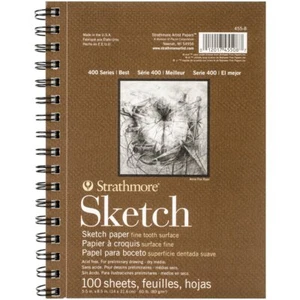 Almohadilla de bocetos Strathmore serie 400, 5,5 x 8,5 pulgadas, 100 hojas - Cuaderno de bocetos de artista - Imagen 1 de 2