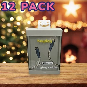 12-Pack Heyday Charging Cable Lightning to USB-C Braided 6ft MFi-Certified Blue - Picture 1 of 6