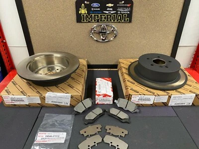2009-2015 TOYOTA VENZA GENUINE OEM NEW REAR BRAKE ROTORS TCMC PAD KIT AND SHIMS - Image 1 of 4