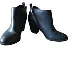 Dolcetta black ankle boots booties zip up 3.5 heel James man made material sz 8