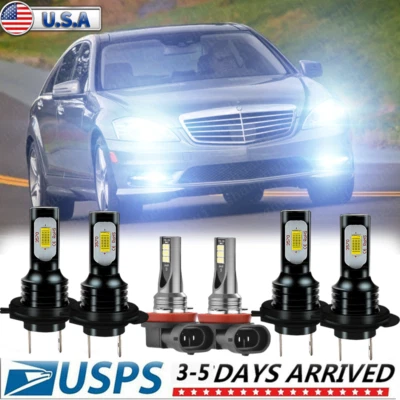 For Mercedes-Benz E350 B200 2008 2009 2010 2011 Car LED Headlight Bulbs Fog Lamp - Image 1 of 4