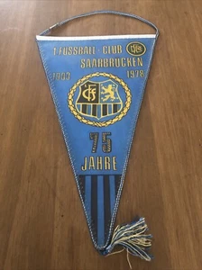 1.fc saarbrücken wimpel/Pennant/Fanion 🔵⚫️🔵 1903-1978 / 75 Jahre/ Inkl. ✍🏻 - Bild 1 von 6