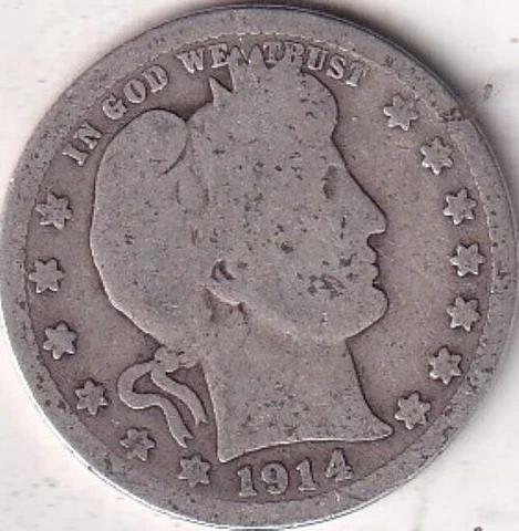 1914 SILVER Barber Quarter - G - #265 - BEAUTIFUL COLOR - BEAUTIFUL COIN Cover