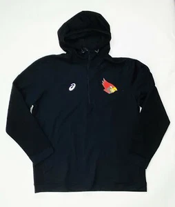 Asics ISU Redbirds Thermopolis Fleece 1/4 Zip Hoody Men's L Black A161A106 - Picture 1 of 2
