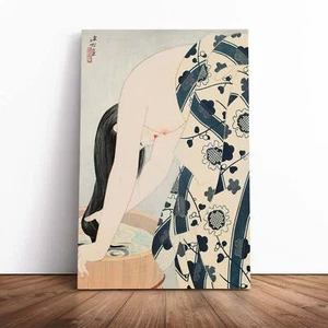 Mädchen Haarwäsche asiatisch Ito Shinsui Leinwand Wandkunst gerahmter Druck Bild - Bild 1 von 7