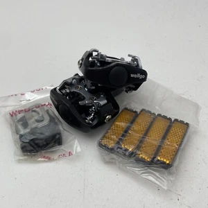 Wellgo Clipless Pedals WPD-813 MTB 9/16 in NOS Black Hardware Reflectors A10 - Picture 1 of 18