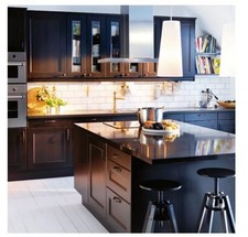 Ikea Laxarby Flat FRONT DRAWER FACE Black Brown Sektion kitchen 18” X 5”