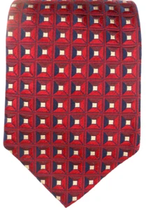 Corbata XMI Platino Patrón 3D Hecha a Mano en EE. UU. Vino Mezcla Seda Corbata de Italia - Imagen 1 de 5