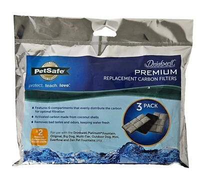 Paquete de 3 cartuchos de filtro de carbono de repuesto PetSafe Drinkwell PREMIUM PAC0013070 Foto 1 de 4
