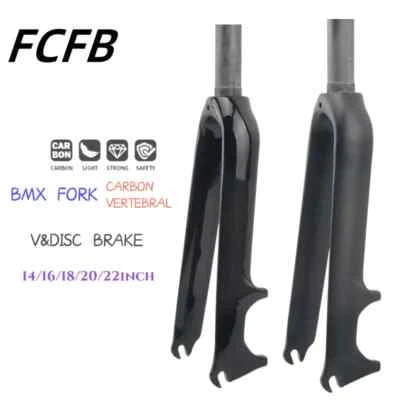 Carbon BMX Folding Bike Front Forks 14 16 18 20 22 Inch 1-1/8 Inch V/Disc Brake  - Image 1 of 3