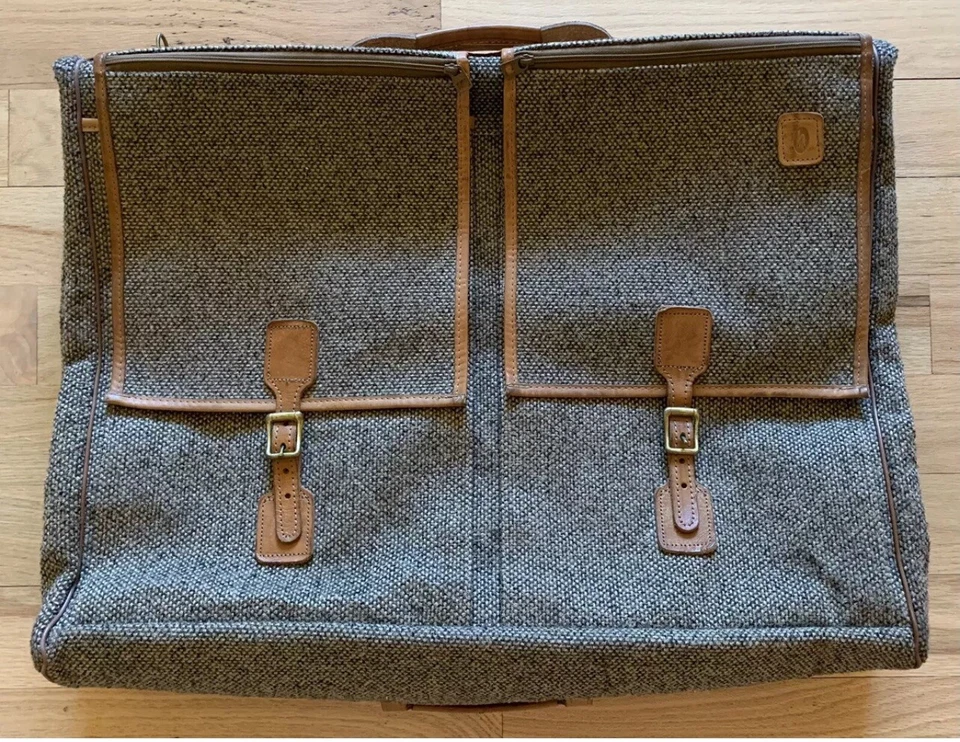 Hartmann Wool Tweed Leather Trim Garment Bag Travel Luggage Vintage - Image 1 of 1