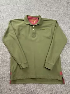Orvis Shirt Mens Medium Rugby 100% Cotton Green Long Sleeve Fly Fish Outdoor - Picture 1 of 10