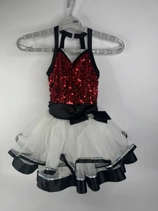 Weissman Child Small Red Black White Jazz Dance Costume Circus Halloween - Picture 1 of 12