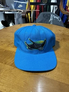 Vintage Tampa Bay Devil Rays The Cap SnapBack Hat Pinstripe  - Picture 1 of 10